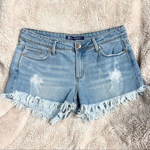 Tractr Blu Short Frayed Denim Jeans Shorts